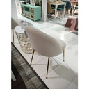Tesla-B Dining Chair-Gold Steel/Cream/White