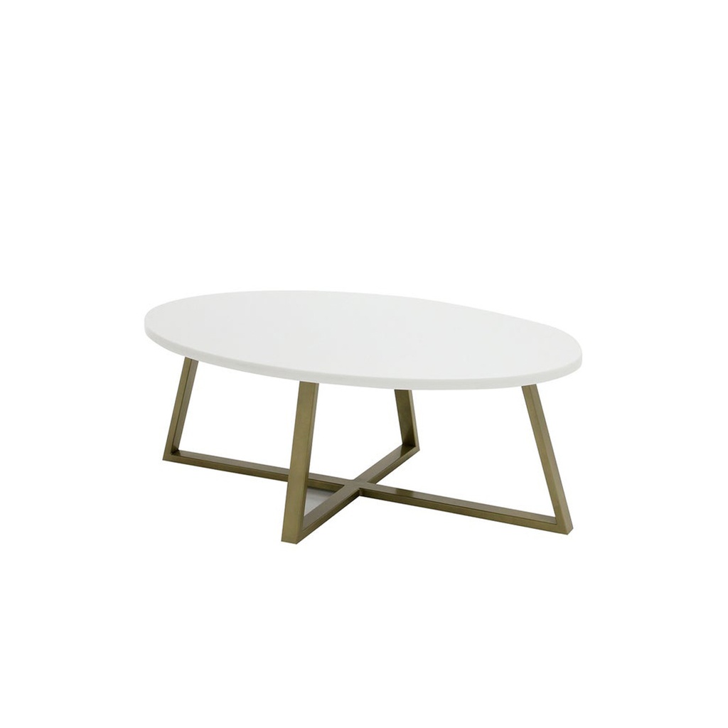Jayler Coffee Table -Gold Steel Leg/Top Synthetic Stone