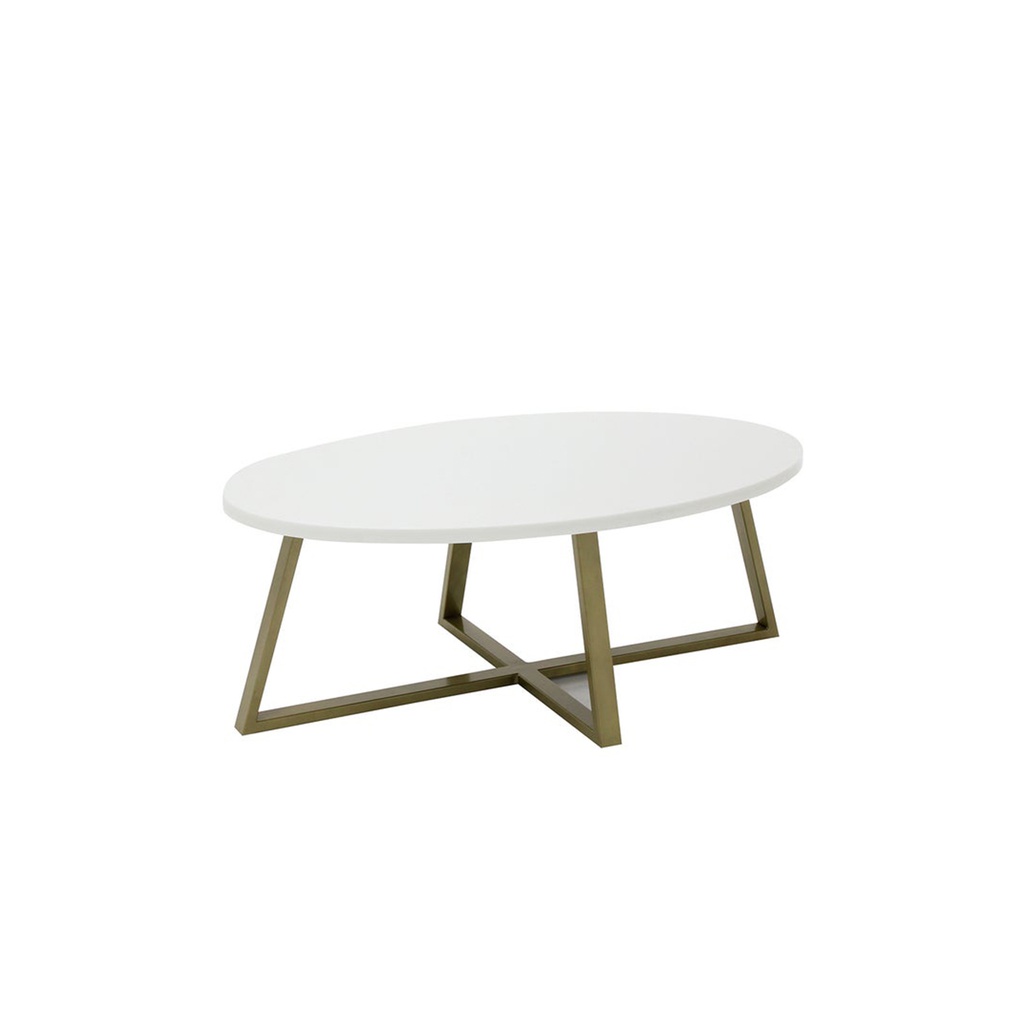 Jayler Coffee Table -Gold Steel Leg/Top Synthetic Stone