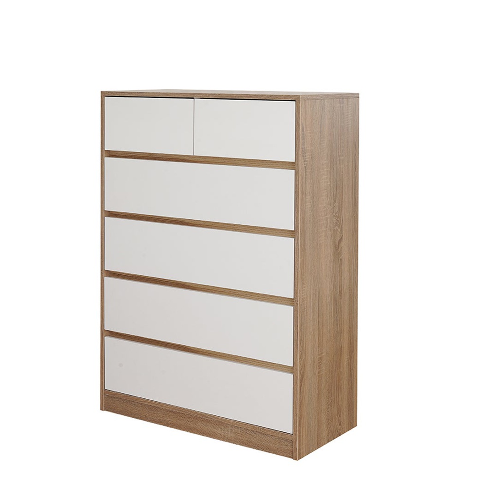 Garron Drawer Cabinet 80 - Solid Oak/White