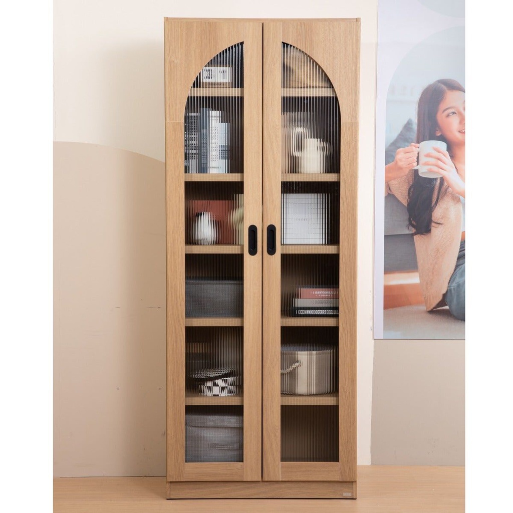 Valley Showcase/SC80-40-200-Wood/Wavy Glass