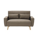 Canbily Sofa 2Seater - Wood Pattern - Plastic Legs - Light Brown Fabric