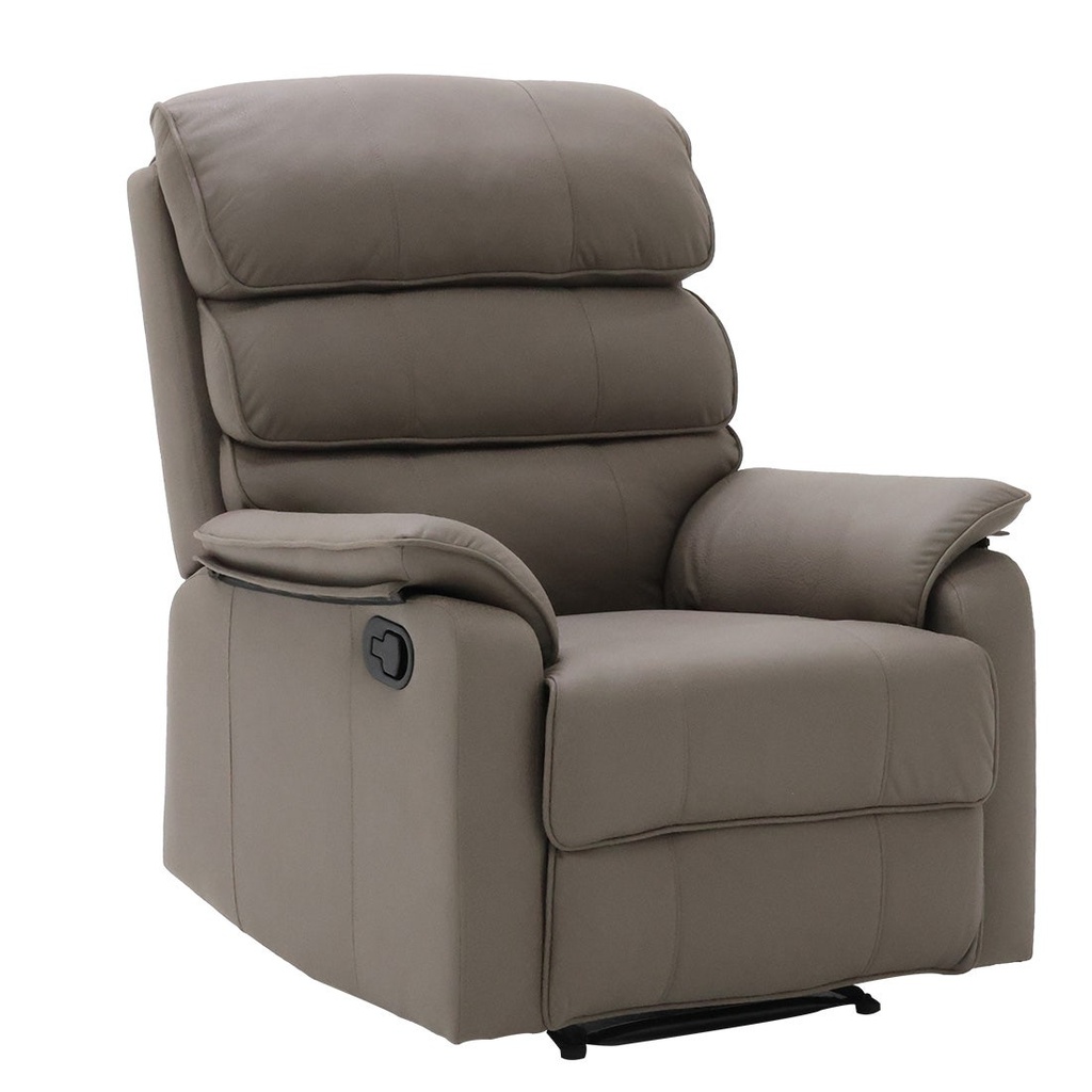Miyako Recliner - Brown Leather Printed Fabric/1RE