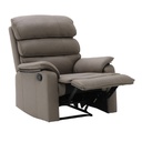 Miyako Recliner - Brown Leather Printed Fabric/1RE