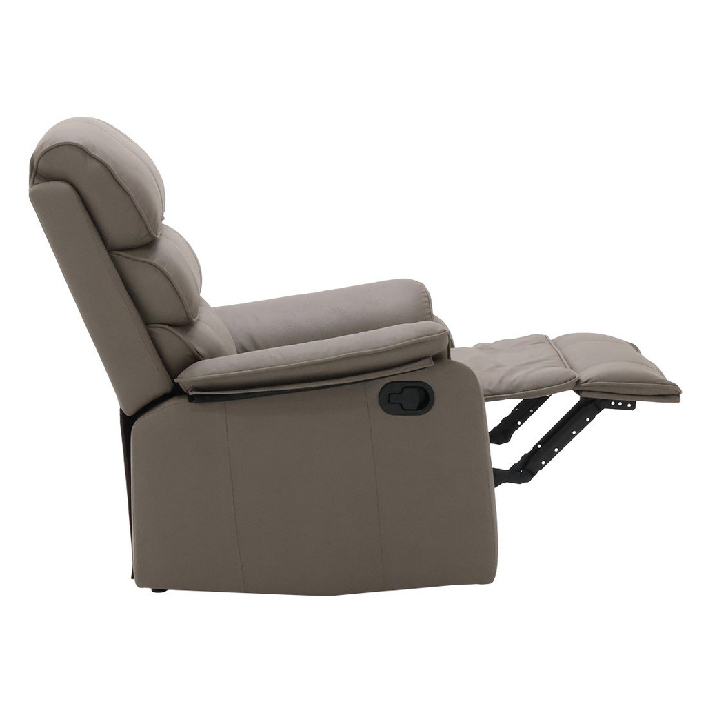 Miyako Recliner - Brown Leather Printed Fabric/1RE