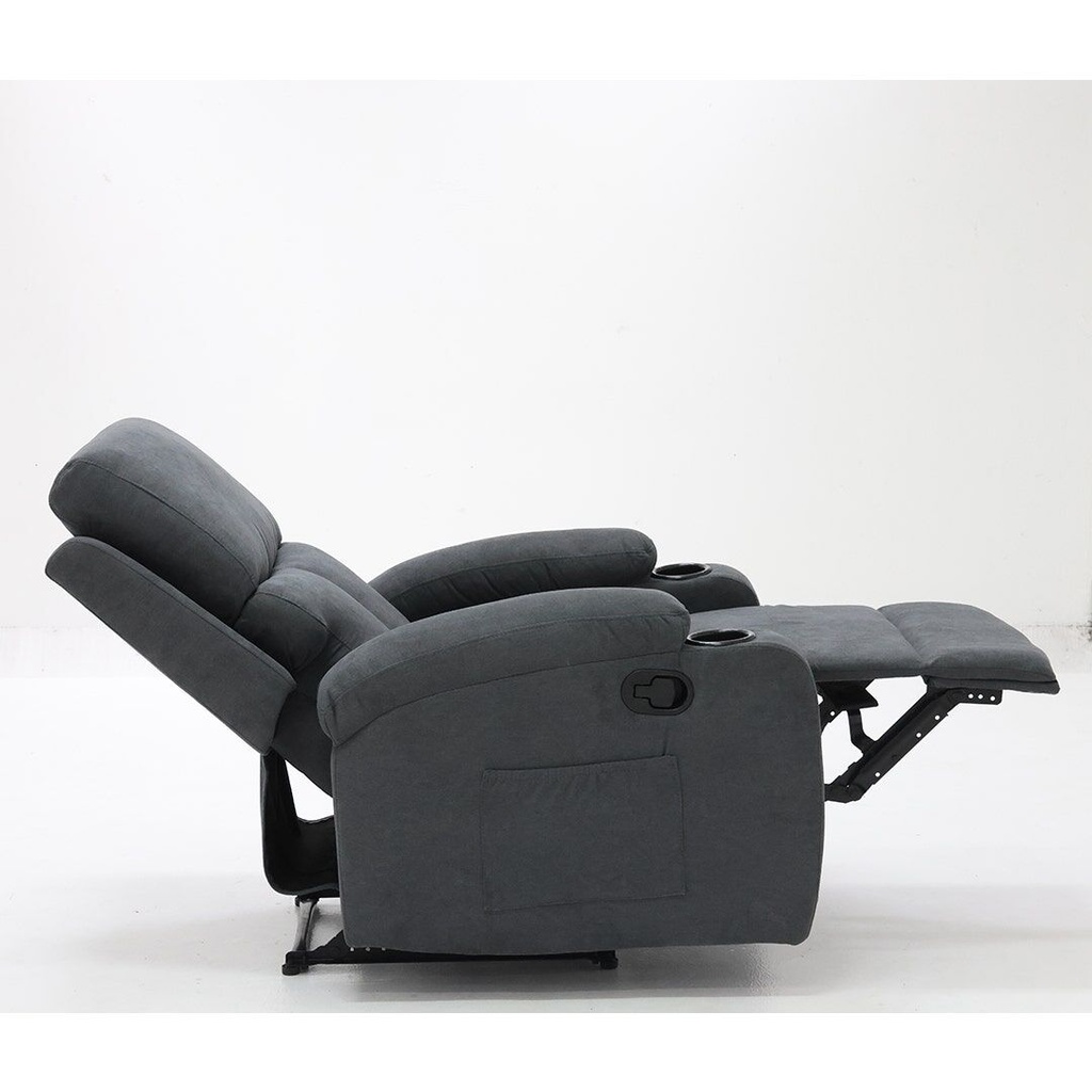 Darleen Sofa Recliner - Dark Grey Fabric/1RE