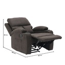 Darleen Sofa Recliner - Brown Fabric/1RE