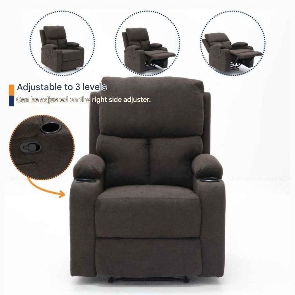 Darleen Sofa Recliner - Brown Fabric/1RE