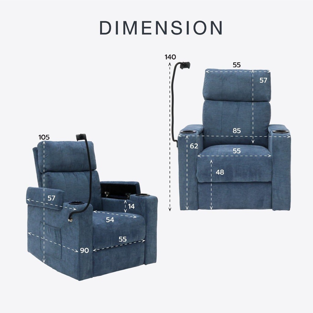 Ease Recliner - Plus - Dark Blue/1Kere