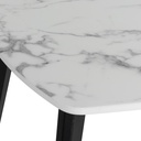 Bena-A140 Dining Table-Black Steel/White Stone