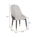 Yinla Dining Chair-Black Steel/Brown Grey Fabric
