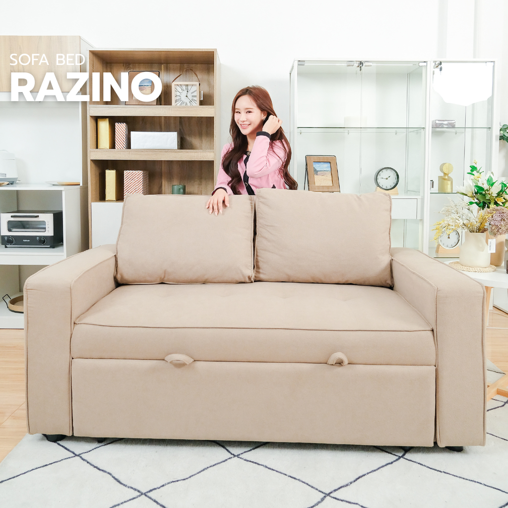 Razino Sofa Bed-Light Brown