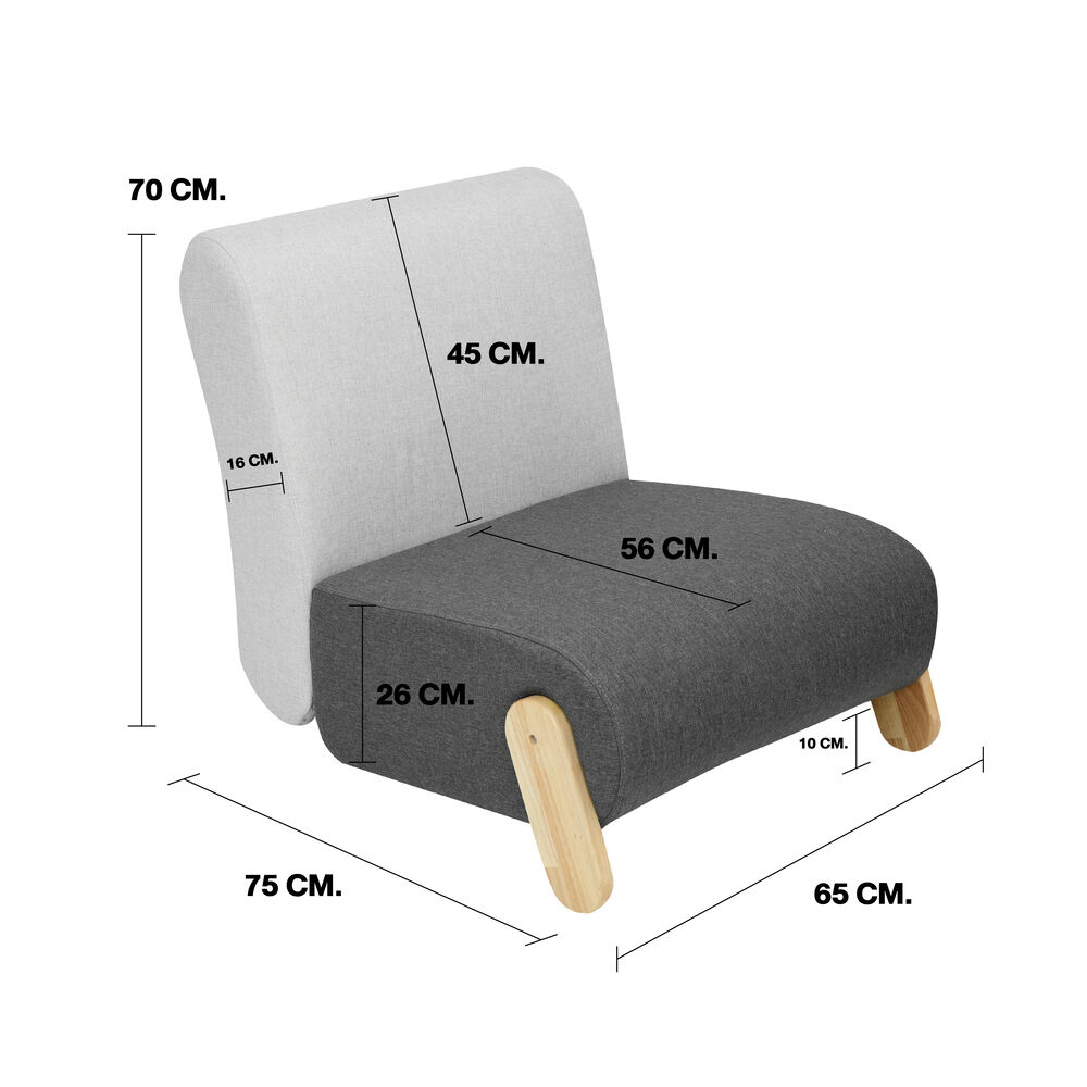 KC-Play Stu Armchair - Light Gray/Dark Gray