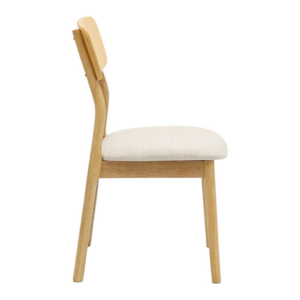 Galatia-B Dining Chair-Natural Oak/Cream Fabric