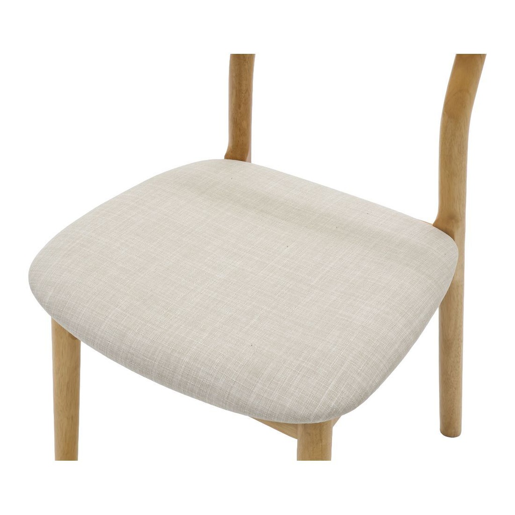 Galatia-B Dining Chair-Natural Oak/Cream Fabric