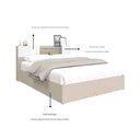 Hollyn Bed 5ft-Ivory/Linen White