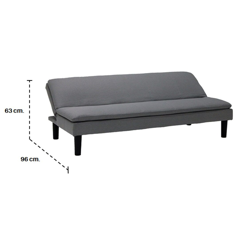 Monick Sofa Bed - Black Leg - Grey Fabric
