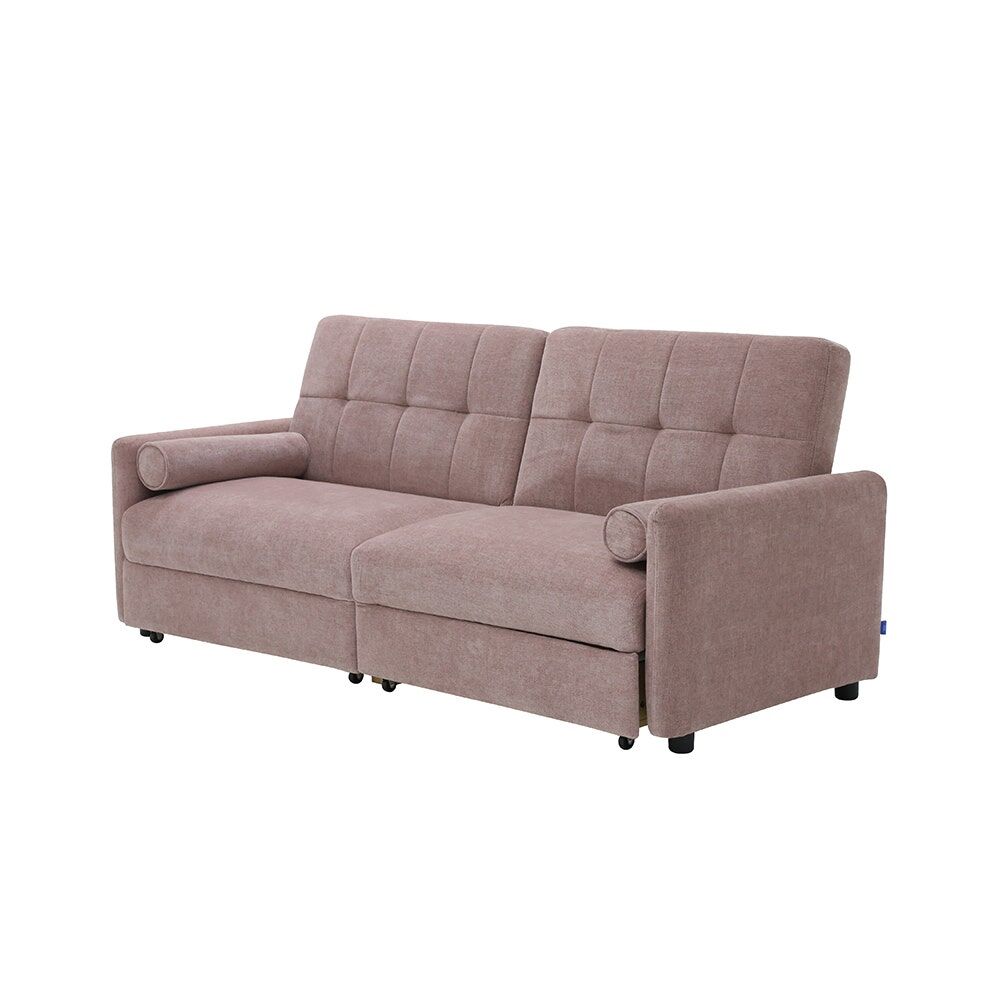 Corte Sofa Bed 2Seater - Black Leg/Pink Fabric