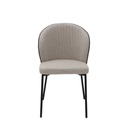 Voccy Dining Chair - Dark Grey Fabric/Black Steel