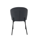 Voccy Dining Chair - Dark Grey Fabric/Black Steel
