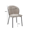 Voccy Dining Chair - Dark Grey Fabric/Black Steel
