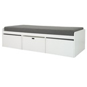 KC-Play Beddesk Sofabed-White/Grey Cushion