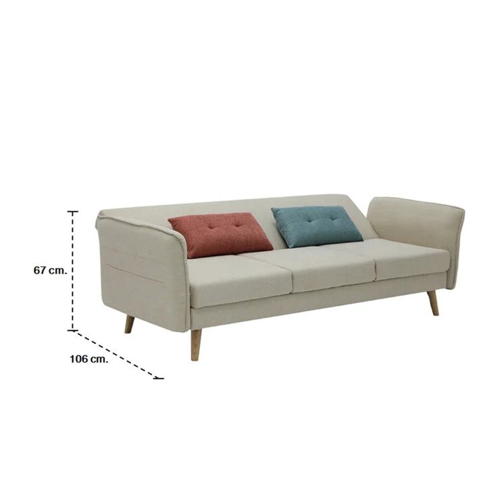Fresh Sofa Bed-Natural Eucalyptus Leg/Cream