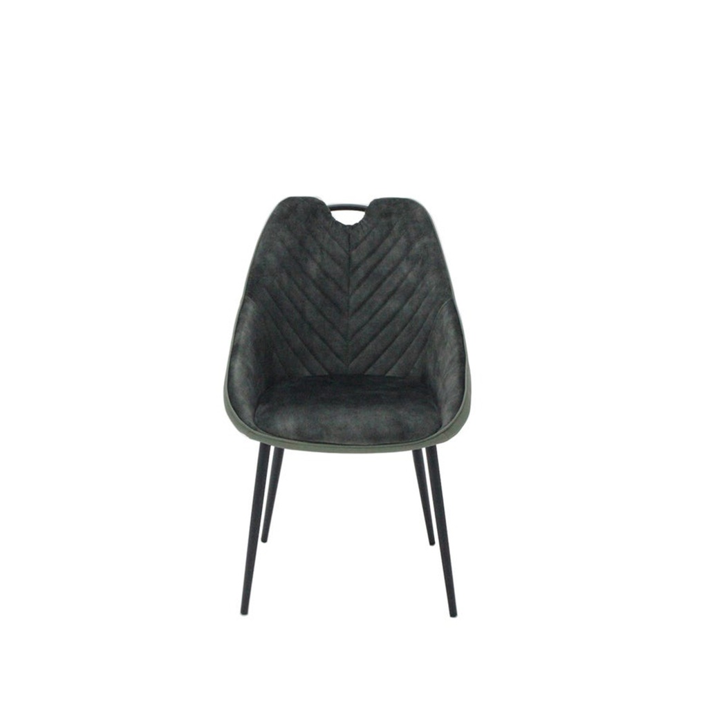 Yoope#2 Dining Chair-Black/Green Velvet