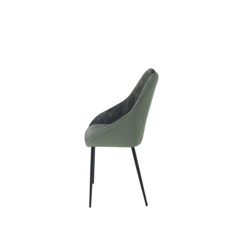 Yoope#2 Dining Chair-Black/Green Velvet