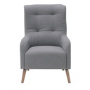 Allida Arm Chair - Natural Wood Legs - Grey