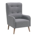 Allida Arm Chair - Natural Wood Legs - Grey