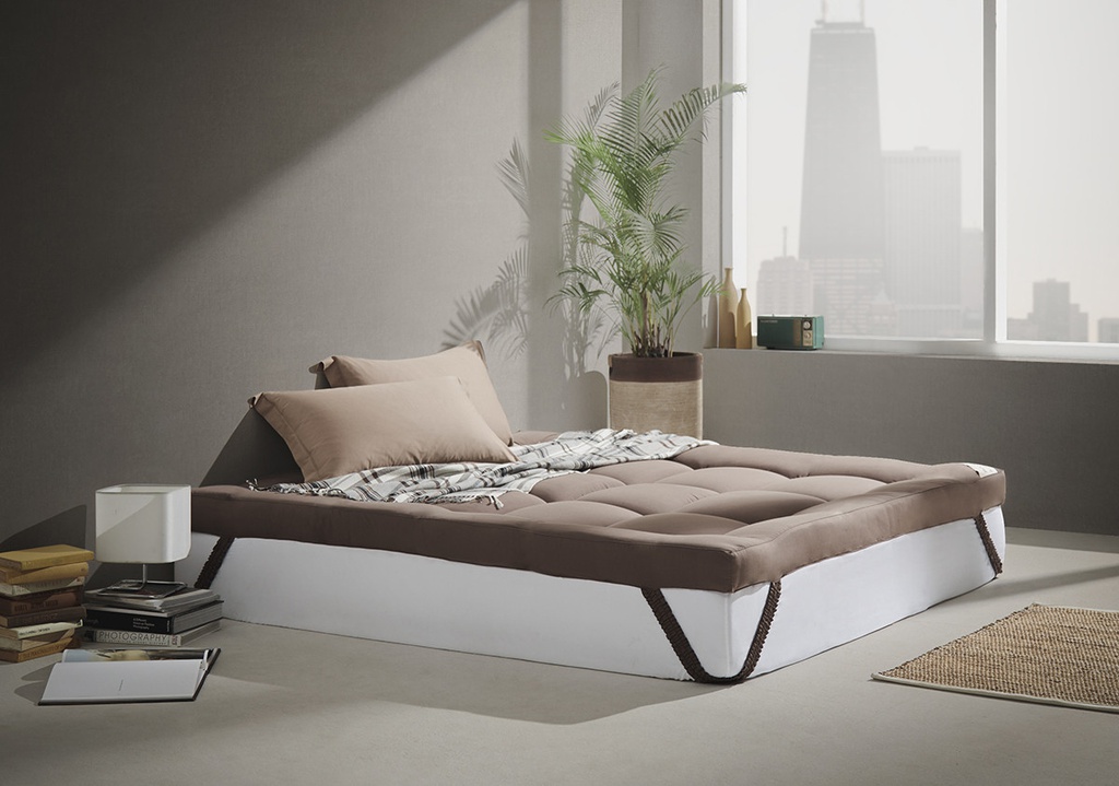 Woodfield - Nano-Fiber Topper Warrant 6ft x 6.5ft - Dark Brown - Thickness 3"