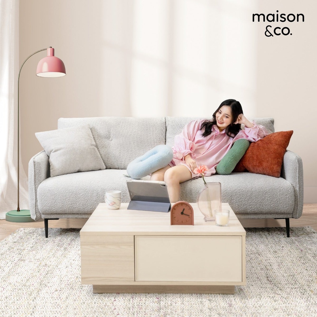 Lacuna Sofa 3Seater-Light Grey