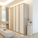 Caden-B Wardrobe 200cm - Solid Oak/white