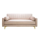 Alyssa Sofa 3 Seater-Pink Velvet