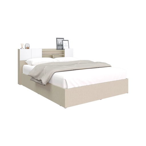 [19230649] Hollyn Bed 5ft-Ivory/Linen White