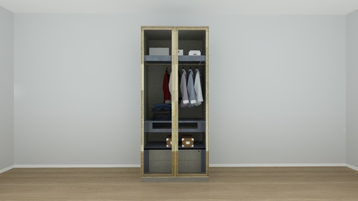 [19174619 Set 4] Wardrobe Plus -I@H_250000251:DA-MN/IVO/TW/Grey,Door:MN/CLEAR GLASS