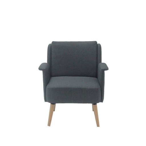 [19205416] Ayla Arm Chair - Natural Wood Legs - Dark Grey