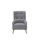 Allida Arm Chair - Natural Wood Legs - Grey