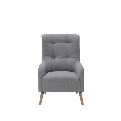 [19205417] Allida Arm Chair - Natural Wood Legs - Grey
